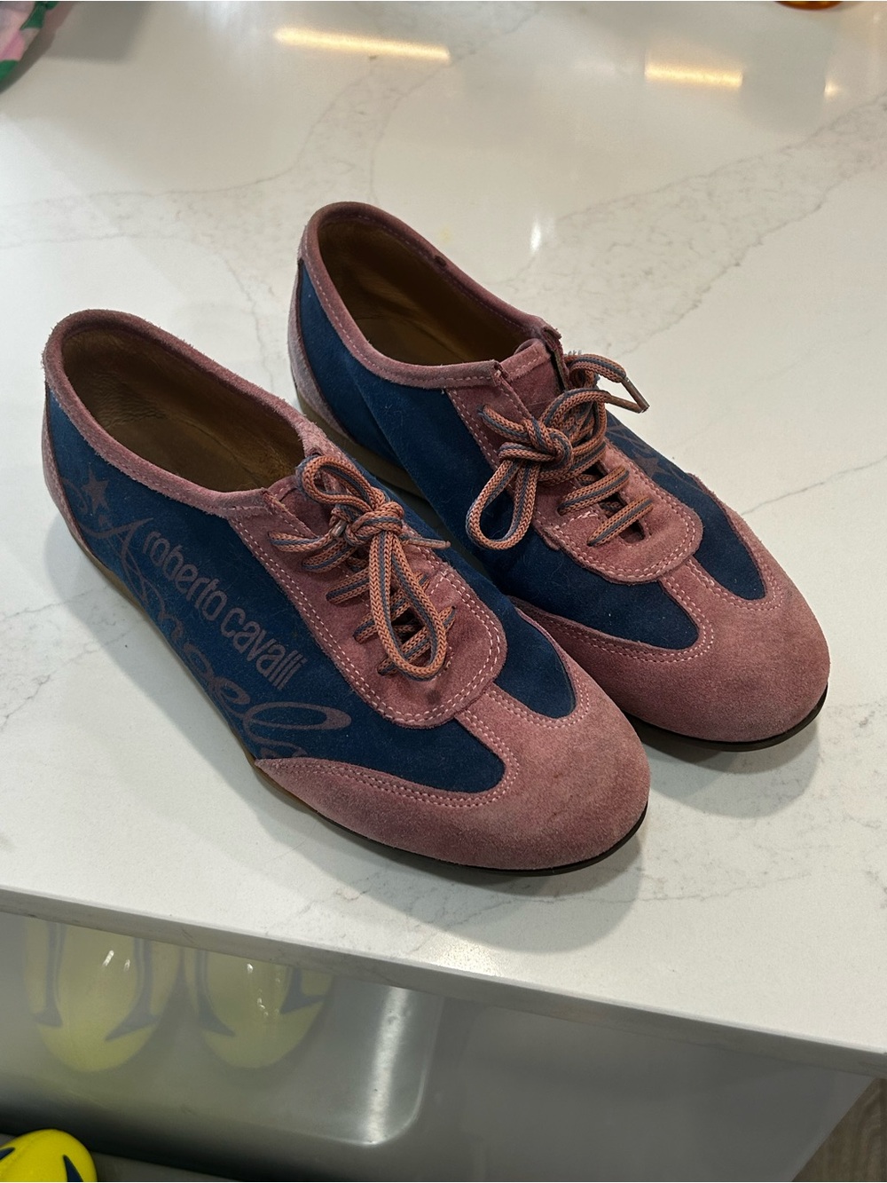Roberto Cavalli suede sneakers